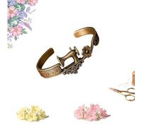 Braccialetto con macchina da cucire, dettaglio a nastro di misurazione vintage, regolabile, gioielli in bronzo antico, bracciale in lega di metallo con dettagli per amanti del cucito, mamme, stilisti