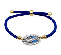 Braccialetto con medaglia cattolica, stile corda regolabile, gioielli religiosi devozionali per uomini e donne, ottimo regalo per prima comunione e cresima, One Size, Metallo, Non pietra preziosa