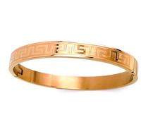 Braccialetto con motivo a chiave greca antica, realizzato a mano, braccialetto Eternity Infinity Success per donne in oro rosa 18 kt Vermeil geometrico regalo per le donne