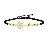 Braccialetto Con Nodo Delle Streghe Bracciale Con Tetragramma E Pentagramma Ciondolo Con Nodo Celtico E Turchese Nome Di Dio Cordino Intrecciato Regolabile Protezione Stregoneria Gioielli Pagani