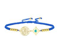 Braccialetto Con Nodo Delle Streghe Bracciale Con Tetragramma E Pentagramma Ciondolo Con Nodo Celtico E Turchese Nome Di Dio Cordino Intrecciato Regolabile Protezione Stregoneria Gioielli Pagani