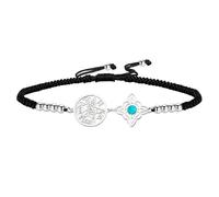 Braccialetto Con Nodo Delle Streghe Bracciale Con Tetragramma E Pentagramma Ciondolo Con Nodo Celtico E Turchese Nome Di Dio Cordino Intrecciato Regolabile Protezione Stregoneria Gioielli Pagani