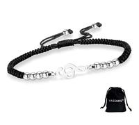 Braccialetto con note musicali per donne e uomini note musicali fatto a mano regolabile corda intrecciata con ciondoli braccialetto musicale gioielli regalo per musicista amante della (Corda S-B)