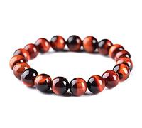 Braccialetto con occhio di tigre rosso naturale, per aumentare la fiducia in se stessi, motivazione, relazione forte, chakra della radice, braccialetto occhio di tigre per la guarigione dei chakra