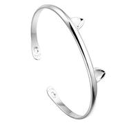 Braccialetto con orecchie e zampe di gatto, in argento Sterling 925, adorabile accessorio per ragazze e donne, gioiello per regalo di compleanno