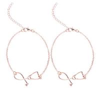 - Braccialetto con , per infermieri, di infermieri, laurea, 2 pezzi, colore: Rosa e Lega, colore: Oro rosa, cod. Q36C4YJ2LV2721305Z8