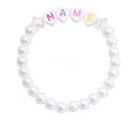 Braccialetto con perle per neonati e bambini con nome da 1 a 2 anni, circa 12 cm, braccialetto per battesimo, per bambini.