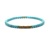 braccialetto con perline, 1 pezzo Boho Bracciale in legno antico fatto a mano Bracciale in pietra naturale fatto a mano da uomo Gioielli-Lava(Turquoise)