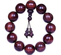 braccialetto con perline, Bracciale, braccialetto di perline di preghiera in legno Bracciale di meditazione buddista in legno di sequoia naturale Mala Coppia di gioielli elastici