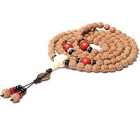 braccialetto con perline, Bracciale, Legno 108 Bracciale Mala Preghiera Perline Rudraksha naturale Meditazione buddista tibetana Collana dalla trama unica Gioielli for coppia