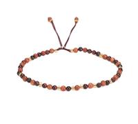 Braccialetto con perline di occhi di tigre rossi, compatibile con braccialetti dell'amicizia intrecciati fatti a mano con ciondoli in pietra naturale e cristallo sfaccettato da donna