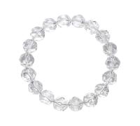 Braccialetto con perline di quarzo naturale trasparente, per donne e uomini, guarigione spirituale ed energia positiva, braccialetto elastico unisex chakra, 14mm, Pietra, Non pietra preziosa