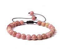 Braccialetto con perline in pietra naturale da 6 mm, regolabile, intrecciato, for donne e uomini, braccialetti ametiste(A)