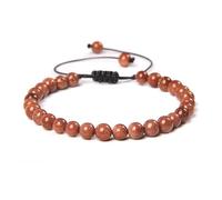 Braccialetto con perline in pietra naturale da 6 mm, regolabile, intrecciato, for donne e uomini, braccialetti ametiste(N)