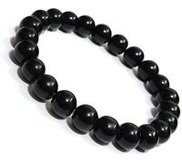 Braccialetto con perline in tormalina nera, protezione energetica dei chakra, allevia lo stress e l'ansia, regalo per uomini e donne, 8 mm, Pietra