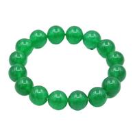 Braccialetto con perline rotonde verdi da 6/8/10/12 mm, gioielli alla moda, pietra naturale, regali for la festa della mamma, accessori(19cm,8mm)
