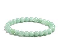 Braccialetto con perline rotonde verdi naturali da donna, gioielli in pietra preziosa, regalo fatto a mano, braccialetti a fili(Beads 8mm,19cm 7.5inch)