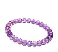Braccialetto con perline sfaccettate viola da 8 mm, braccialetto elasticizzato con cristalli da donna, gioielli leggeri impilabili, elegante braccialetto per tutti i giorni regalo per lei