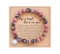 Braccialetto con pietra di agata naturale, design regolabile per un tocco elegante a qualsiasi outfit (03)