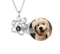 Braccialetto con proiezione fotografica personalizzata con ciondolo a forma di zampa di cane, per proprietari di cani e gatti, stampa personalizzata con foto di zampa di cane (stile C)