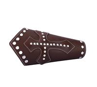 Braccialetto con rivetto a croce medievale, polsino largo - Caffè