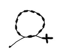 Braccialetto con rosario annodato da uomo e donna, regalo cattolico Medjugorje fatto a mano con corda regolabile, taglia unica, corda