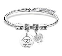 Braccialetto con scritta in lingua inglese "Zia nipote", idea regalo per zia e zia, regalo di compleanno da nipote, laurea, regalo di Natale per nipote, l'amore tra una zia e nipote è sempre,