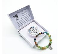Braccialetto con segno zodiacale, in confezione regalo, protezione fortuna, amore, energia, 18 cm