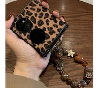 Braccialetto con stampa leopardata compatibile con Huawei Pocket2, Nova Flip, P50 Pocket, Z, Mi Mix Flip2, Purax Phones Galaxy Z Flip3 5G,HUAWEI P50 Pocket,Galaxy Z Flip5 5G,OPPO Find N2 Filp,OPPO Fin