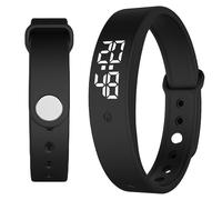 Braccialetto con sveglia vibratoria: allarme vibrante promemoria orologio con timer e 10 allarmi giornalieri, sveglia silenziosa, sveglia per adulti, bambini, colore nero