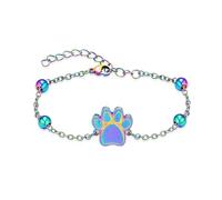 Braccialetto con urna a forma di zampa di animale domestico per ceneri per cane gatto cremazione gioielli regolabile braccialetto commemorativo ricordo regali per la persona amata, Nessuna pietra