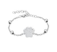 Braccialetto con urna a forma di zampa di animale domestico per ceneri per cane gatto cremazione gioielli regolabile braccialetto commemorativo ricordo regali per la persona amata, Nessuna pietra