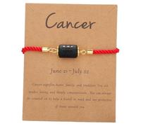 Braccialetto Coppia con Segni Zodiacali Braccialetti con Perline Regolabili con 12 Costellazioni Corda Rossa Portafortuna Unisex Gioielli Astrologici Oroscopo Regali per Donne Uomini Segno Del Cancro
