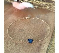 Braccialetto Cristallo Set 4 Griffe Colore Blu Zaffiro Placcato Oro 18 Carati