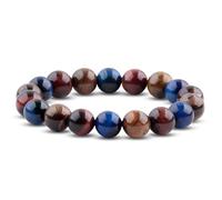 Braccialetto curativo chakra, perline naturali occhio di tigre da 10 mm, per donne e uomini, meditazione, controllo delle emozioni, sollievo dallo stress e dall'ansia
