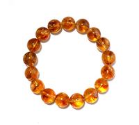 Braccialetto da 10 mm di citrino per donne e uomini, cristallo chakra sacrale e solare giallo naturale e pietre preziose, gioiello elasticizzato regalo per portare ricchezza e successo, adatto per