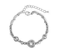 Braccialetto da donna alla moda con cuore, braccialetto da polso per ragazze, accessori per le vacanze, orecchini con fiori e perline, Misura unica, Metallo, Nessuna pietra preziosa