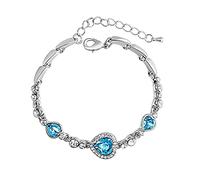 Braccialetto da donna alla moda con cuore, braccialetto da polso per ragazze, accessori per le vacanze, orecchini con fiori e perline, Misura unica, Metallo, Nessuna pietra preziosa