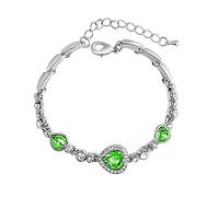 Braccialetto da donna alla moda con cuore, braccialetto da polso per ragazze, accessori per le vacanze, orecchini con fiori e perline, Misura unica, Metallo, Nessuna pietra preziosa