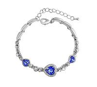 Braccialetto da donna alla moda con cuore, braccialetto da polso per ragazze, accessori per le vacanze, orecchini con fiori e perline, Misura unica, Metallo, Nessuna pietra preziosa