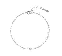 Braccialetto da donna, bracciali da donna con diamante 0,1 ct in argento e oro bianco e set di gioielli Pt950 per le donne, 17+5CM, PT950, Diamante