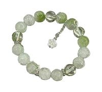 Braccialetto da donna cinese con perline di giada per moglie, nonna, nonna, madre, padre, da indossare tutti i giorni (verde, taglia unica)