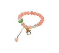 Braccialetto da donna cinese con perline di giada per moglie, nonna, nonna, madre, papà, da indossare tutti i giorni (rosa acceso, taglia unica)