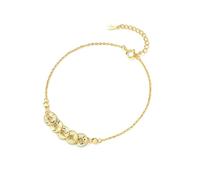 Braccialetto da donna con ciondolo a forma di moneta antica in argento Sterling 925 con cinque monete imperatore (oro giallo)