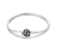 Braccialetto da donna con ciondolo a forma di serpente con chiusura a forma di cuore, in argento Sterling, con ciondolo a forma di serpente, da viaggio, con catena in filigrana, compatibile con