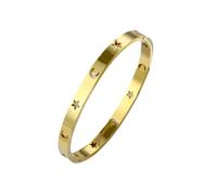 Braccialetto da donna con luna e stella, in acciaio inox, accessori alla moda, Misura unica, Acciaio inossidabile, Zirconia cubica