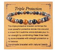 Braccialetto da donna con pietre preziose da 6 mm, realizzato a mano, con cristalli curativi e energia positiva, per alleviare l'ansia, equilibrio dei chakra, meditazione. Regalo significativo per lei