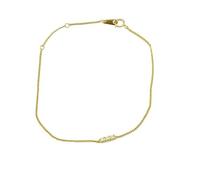 Braccialetto da donna con tre diamanti intarsiati dorati, estremamente fine, leggero e lussuoso, versatile e di nicchia, adatto da regalare a familiari e amici