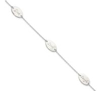 Braccialetto da donna in argento Sterling 925 lucido con scritta "Live Laugh Love", lunghezza 19 cm