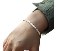 Braccialetto da donna in argento Sterling 999 con incisione, braccialetto con lettera personalizzata per coppia di donne con braccialetto in argento retrò inciso